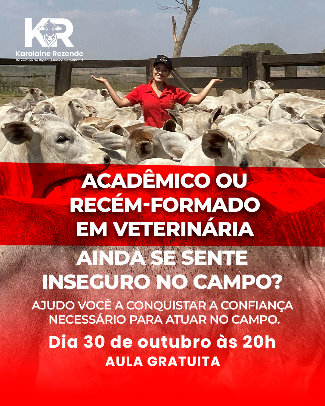 Convite para aula gratuita com Karolaine Rezende